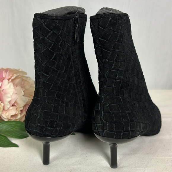NWOB Rag & Bone Rio Black Woven Suede Leather Zip Mid Ankle Boot Size 39.5 - Picture 4 of 8